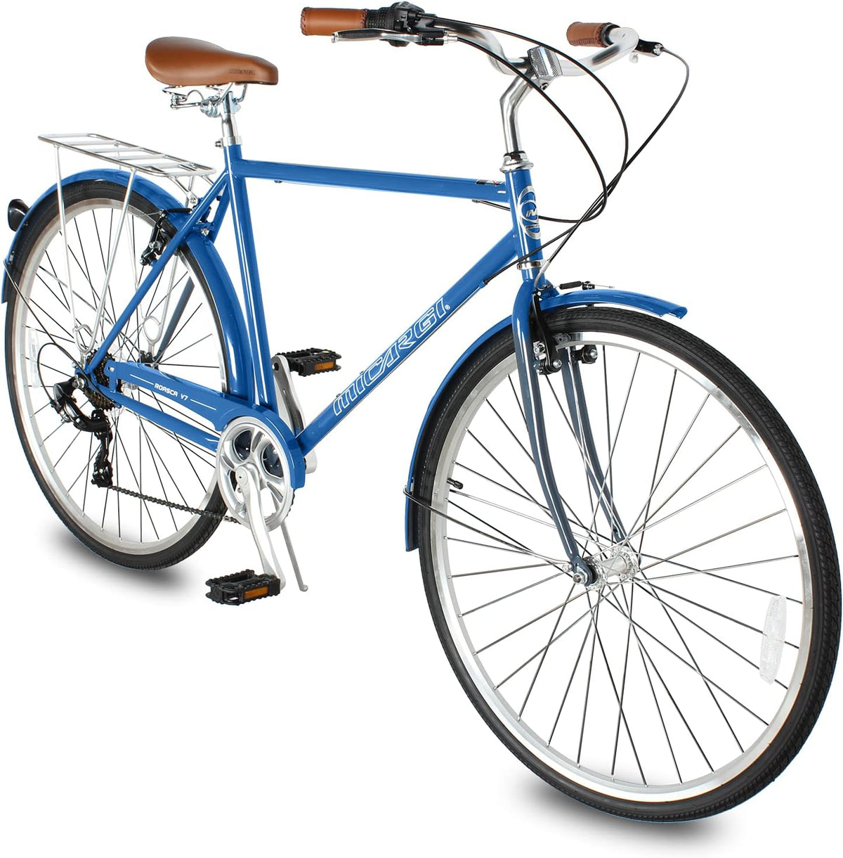 ROASCA 700C City Bike 7 Speed V-Brake Commuter Adults Bicycle with Luggage Carrier