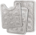 Set of 3 Bath Mats, Non-Slip Velvet Memory Foam Bathroom Rugs, Machine Wash, Soft and Plush Bath Rugs, 17 x 24 Inch