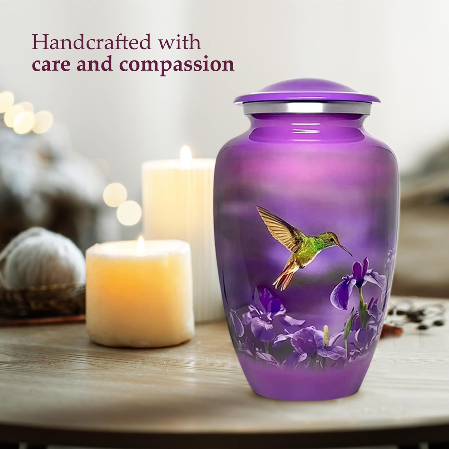 Urns for Human Ashes Adult Female and Male, Decorative Burial Urn, Funeral Cremation Urns for Women and Men - Large