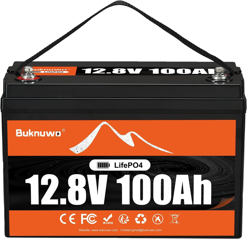 12.8V 100Ah LiFePO4 Battery With Low Temp Protection,1280Wh 15000+ Deep Cycles, Lightweight Lithium Battery for