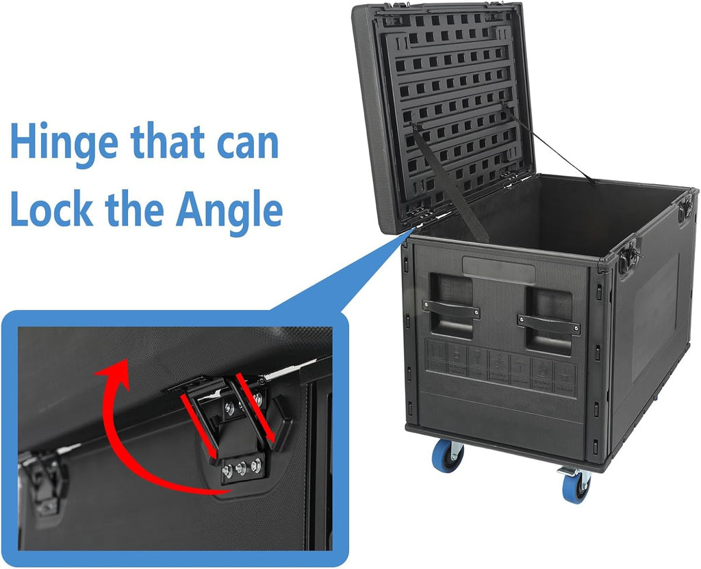 Cable Trunk Road Case with Wheels 44" x 22" x 24" Professional Stackable Heavy Duty ATA Rolling Road Case for DJ