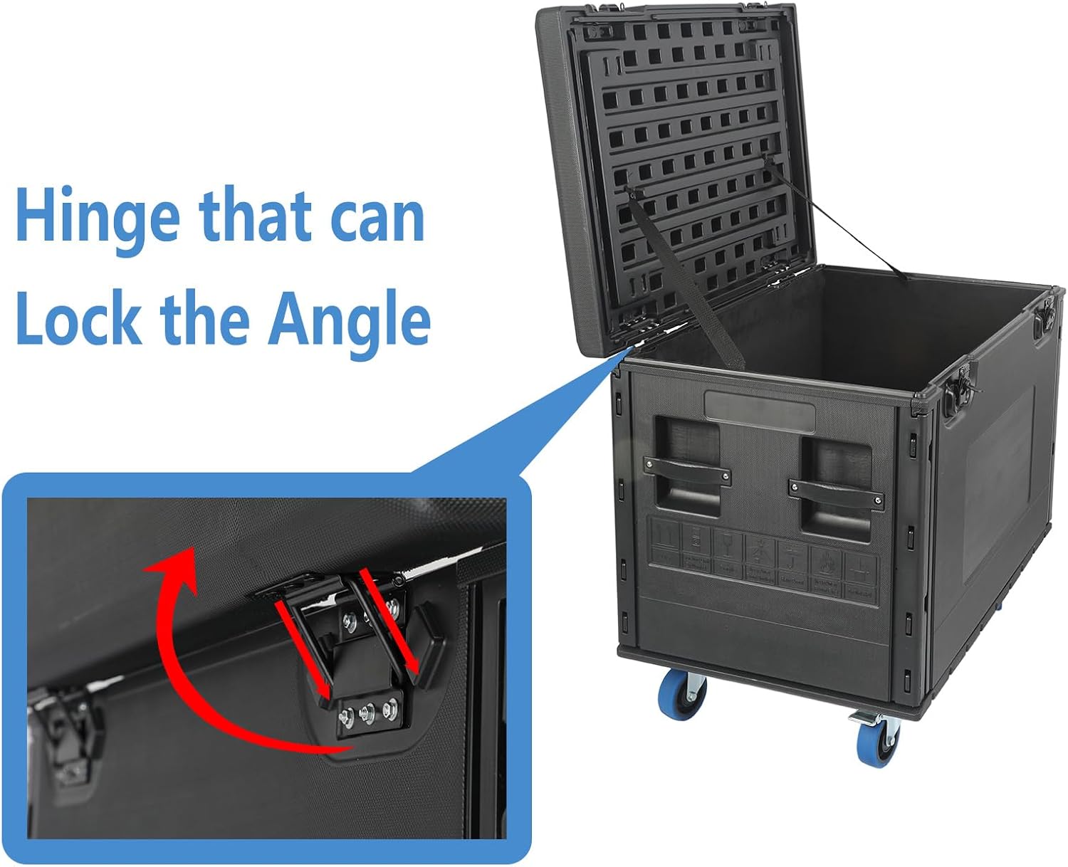Cable Trunk Road Case with Wheels 44" x 22" x 24" Professional Stackable Heavy Duty ATA Rolling Road Case for DJ