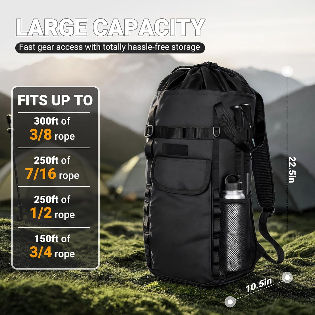 Climbing Rope Bag,Large Capacity Arborist Rope Storage Bag,Waterproof Oxford Tree Rock Climbing Rope Backpack,Outdoor