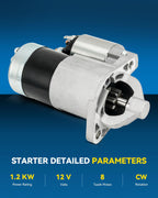 PHILTOP New 17795N Starter Compatible with Mitsubishi 2000-2005 Eclipse