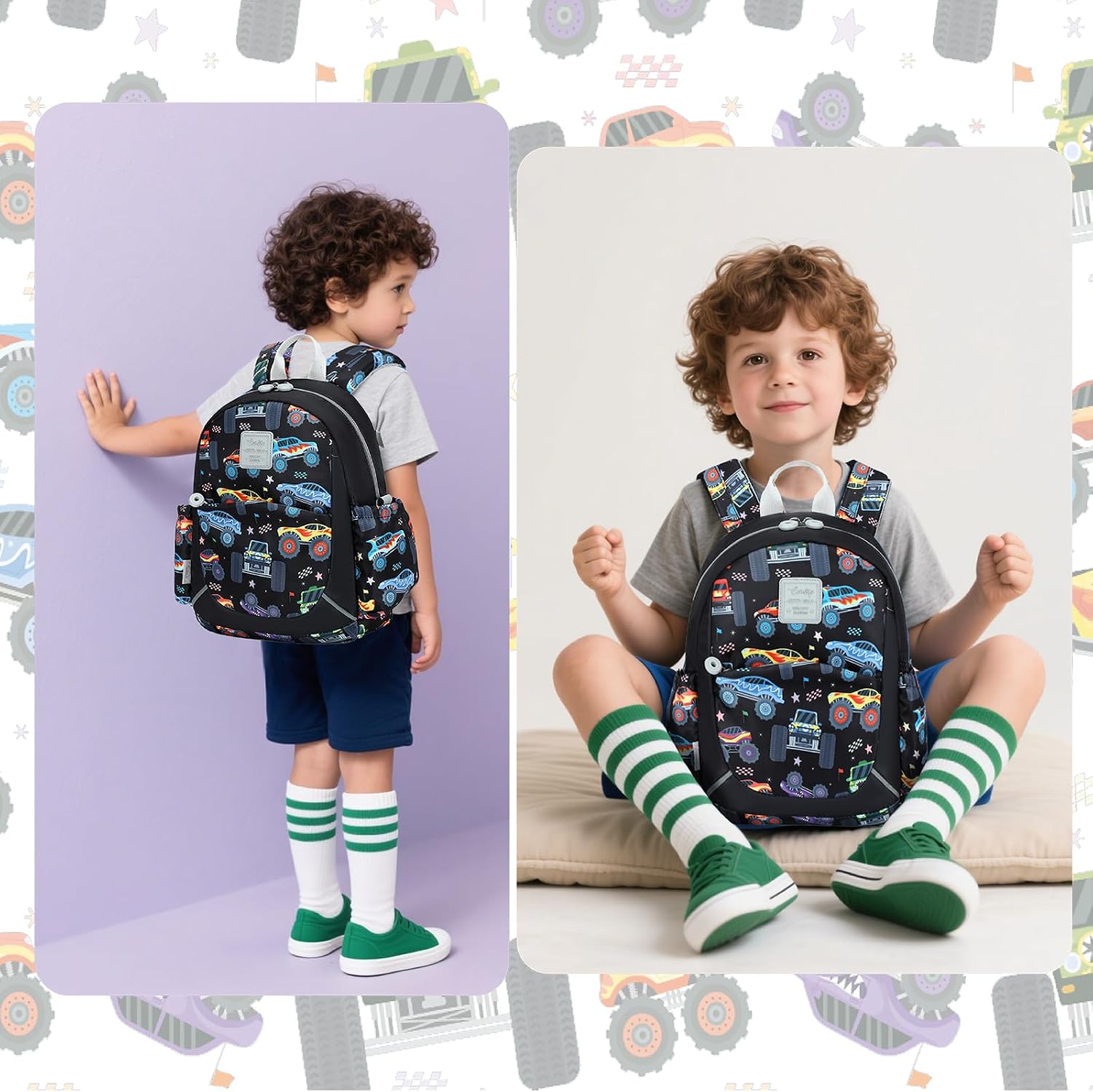 Toddler Backpack for Boys Girls 2-4, 12" H Kids Backpacks for Kindergarten Preschool, Small Bookbag for Daycare
