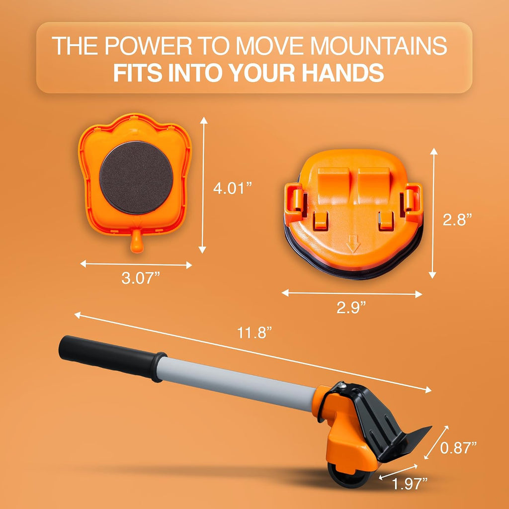 Heavy Duty Furniture Lifter & Moving Kit – Lift & Glide Couches, Beds, Appliances with Ease – 4 Roller Sliders (660