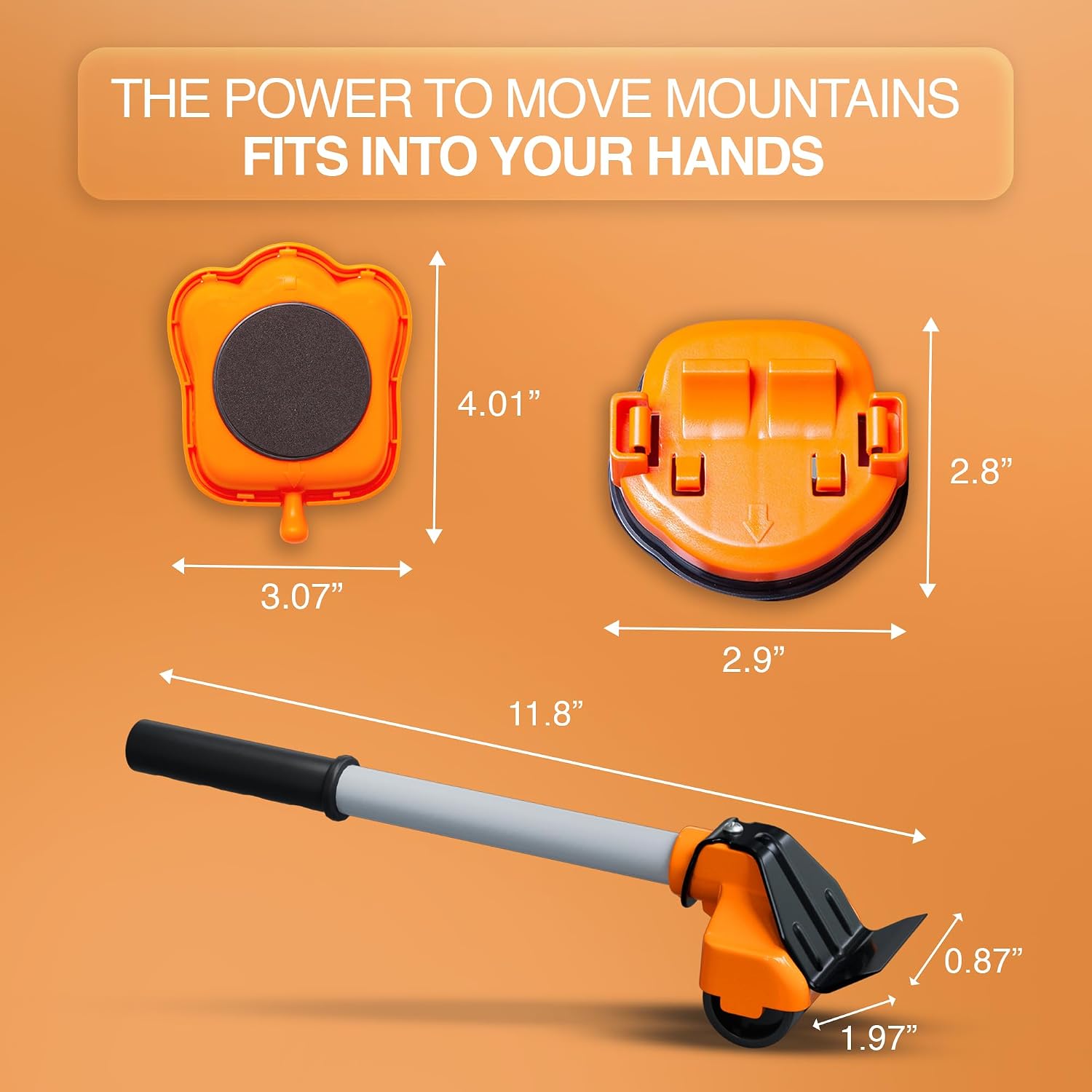 Heavy Duty Furniture Lifter & Moving Kit – Lift & Glide Couches, Beds, Appliances with Ease – 4 Roller Sliders (660