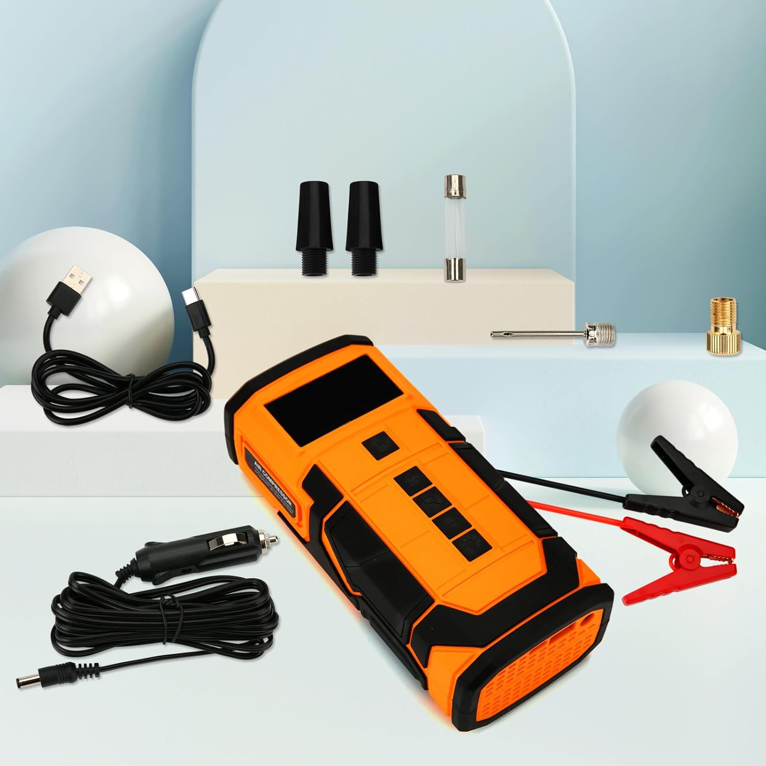 Car Jump Starter with Air Compressor, 3000A Car Battery Jumper Starter Portable (9.0 Gas/6.5L Diesel) with 150PSl