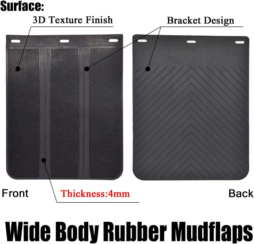 2pcs/Set Universal Heavy Duty Rubber Mud Flaps Car Pickup SUV Vans minivans Light Trucks RVs SUVs Semi-Truck Motor