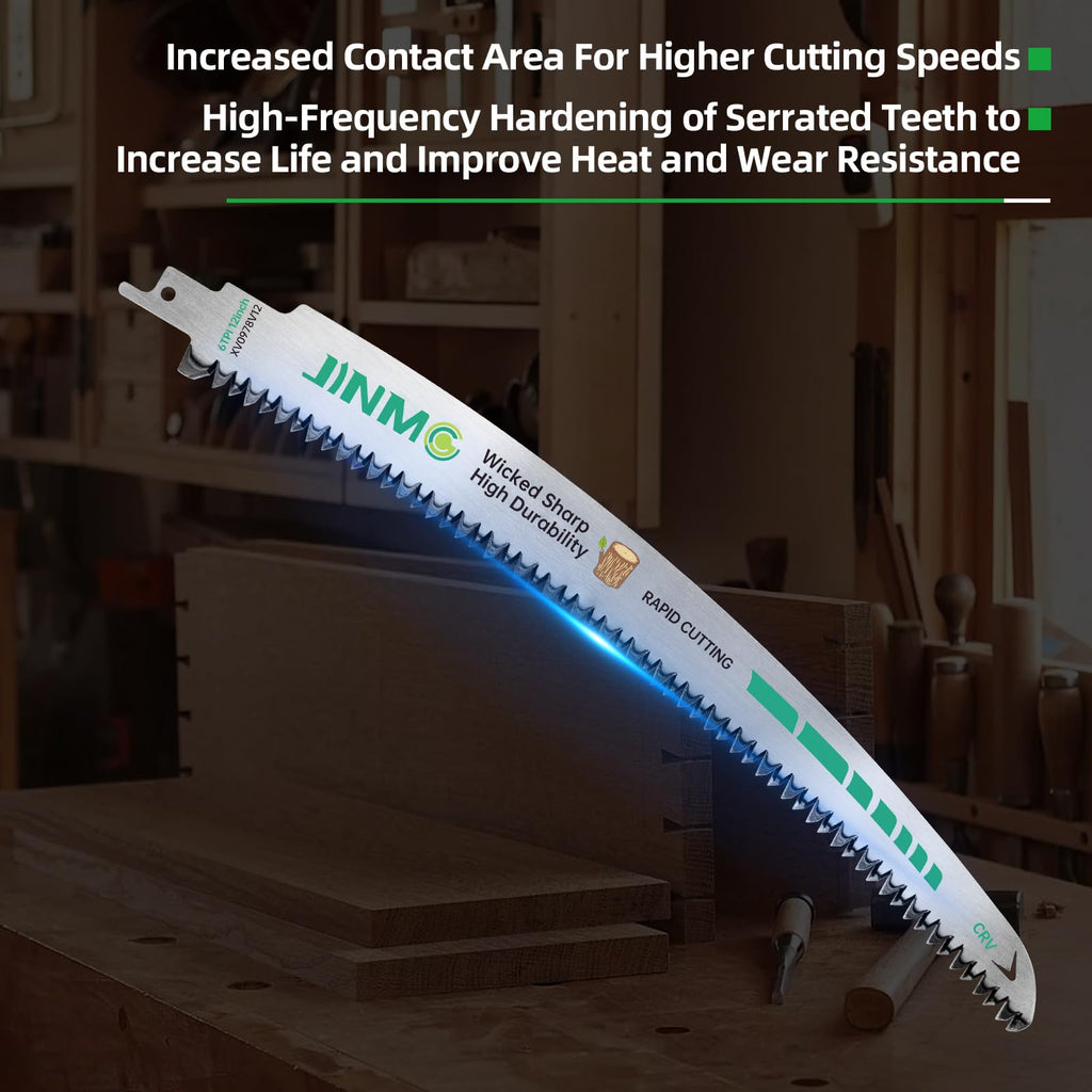 8-Pack 12 Inch 6TPI Arc Curved Reciprocating Saw Blades for Pruning