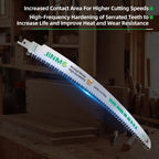 8-Pack 12 Inch 6TPI Arc Curved Reciprocating Saw Blades for Pruning