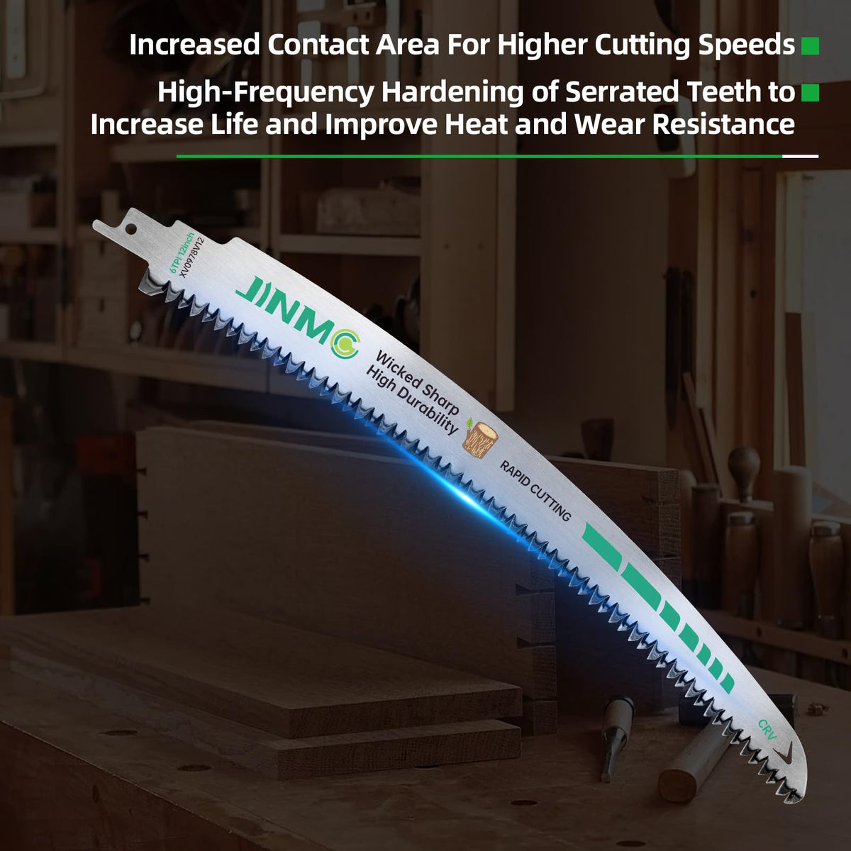 8-Pack 12 Inch 6TPI Arc Curved Reciprocating Saw Blades for Pruning