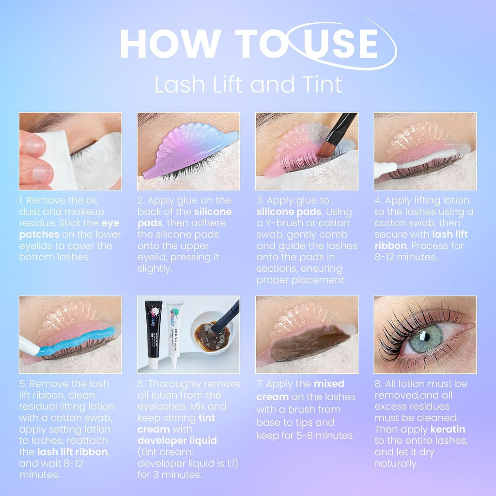 4 in 1 Lash Lift and Black Color Kit Eyelash Perm Brow Lamination | Includes 15ml black coloring cream and upgraded