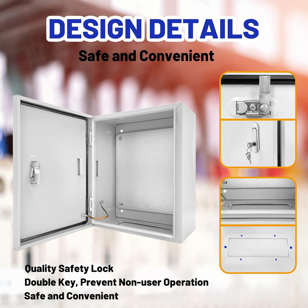 Outdoor Electrical Box 16x12x8 NEMA 4X IP66 Waterproof Junction Box