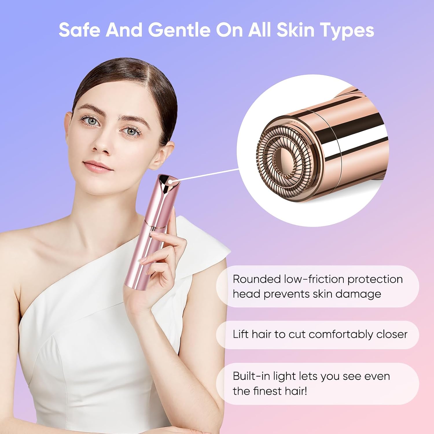 Flawless Facial Hair Remover for Women Painless Face Shaver -Mini Hair Remover, Electric Razor Shaver Portable Bikini