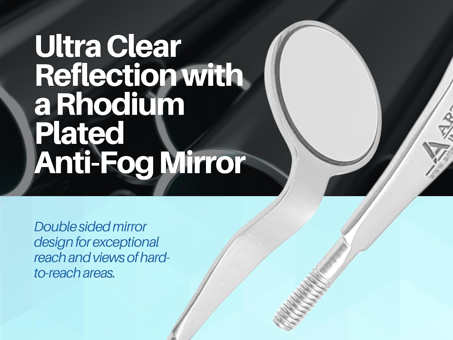 Double Sided Cone Socket Dental Mouth Mirror Front Surface Pack of 7 Stainless Steel Autoclavable Dental Mirrors