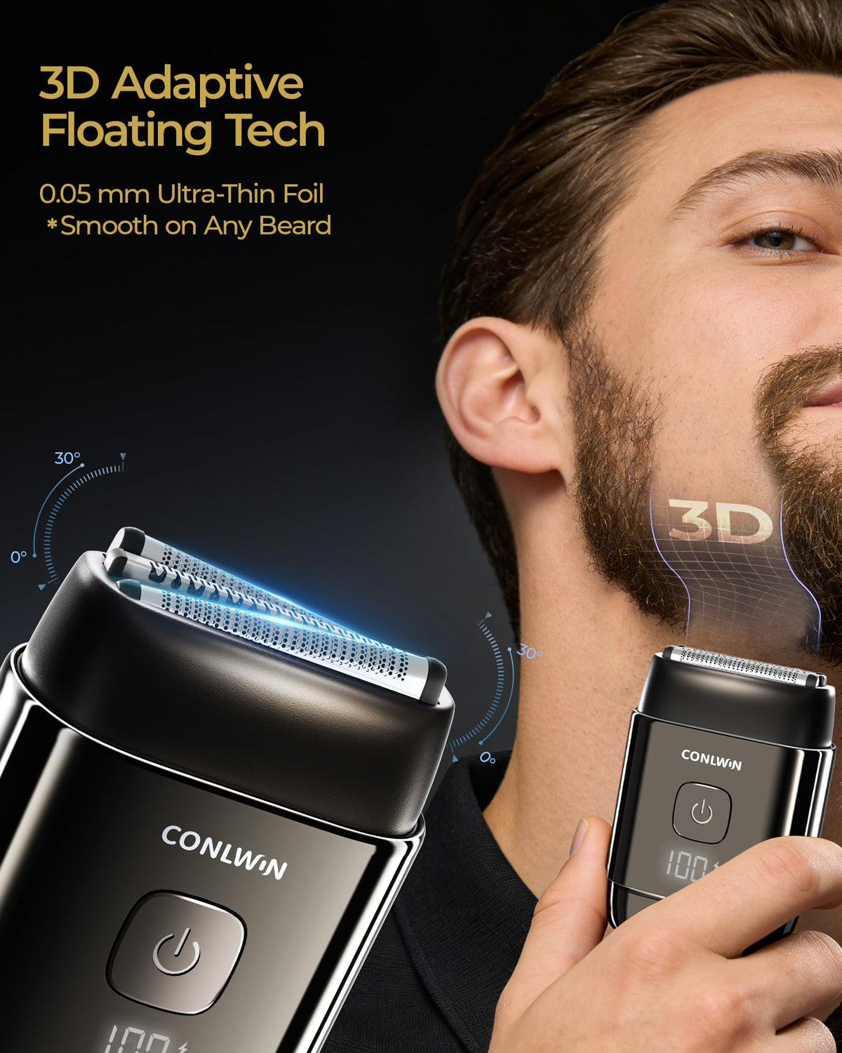 Electric Foil Shavers for Men, Travel Mini Shaver, Model FK-712B