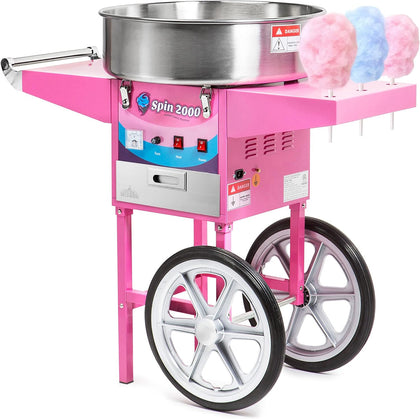Cotton Candy Machine Cart, SPIN-2000 Electric Candy Floss Maker, Commercial-Grade