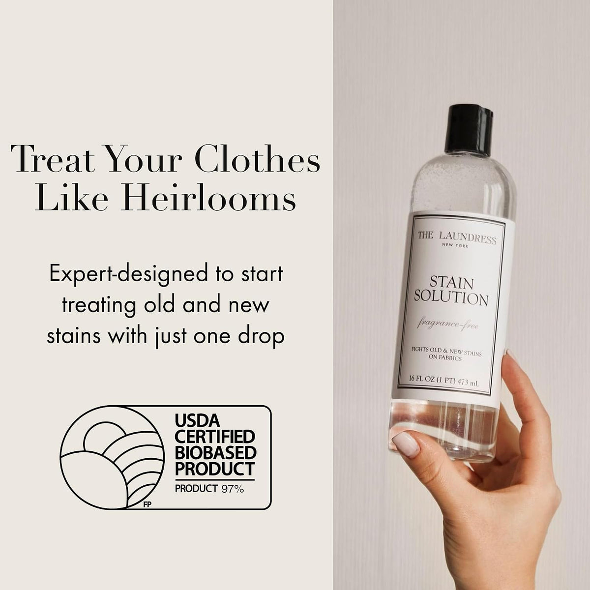 Stain Solution, Fragrance-Free Laundry Stain Remover 16 Fl Oz