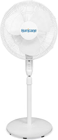 Supreme Oscillating Pedestal Fan w/Remote for Home, White, 16 in | Standing Electric Air Cooling Unit for Indoor