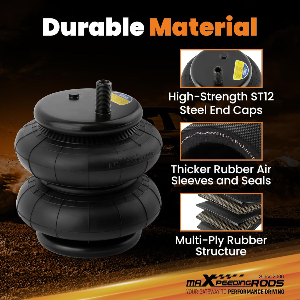 maXpeedingrods 5000 lbs Rear Air Suspension Bags Kit for Ford F-250 F-350 2011-2016 and F-450 2011-2013 Super Duty 2WD 4WD Air Helper Spring Kit