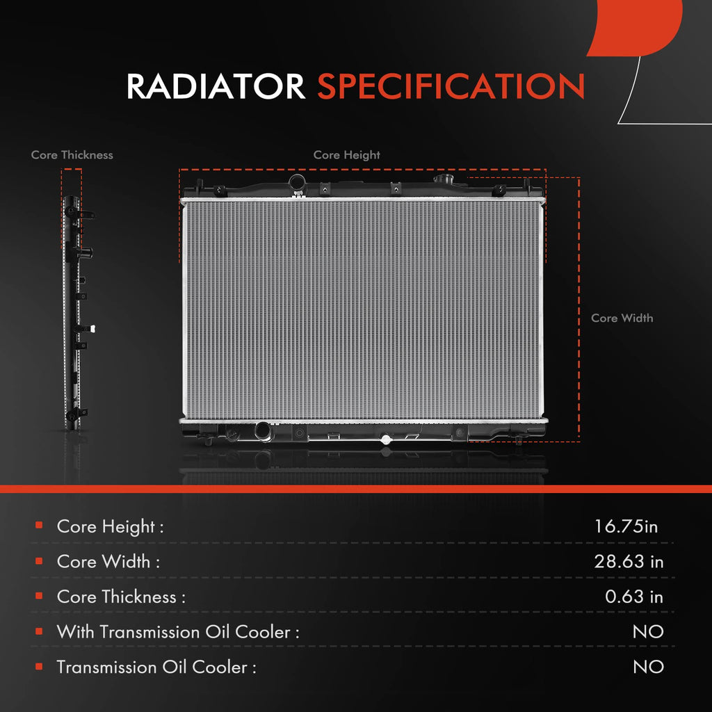 A-Premium Engine Coolant Radiator Assembly Compatible with Honda