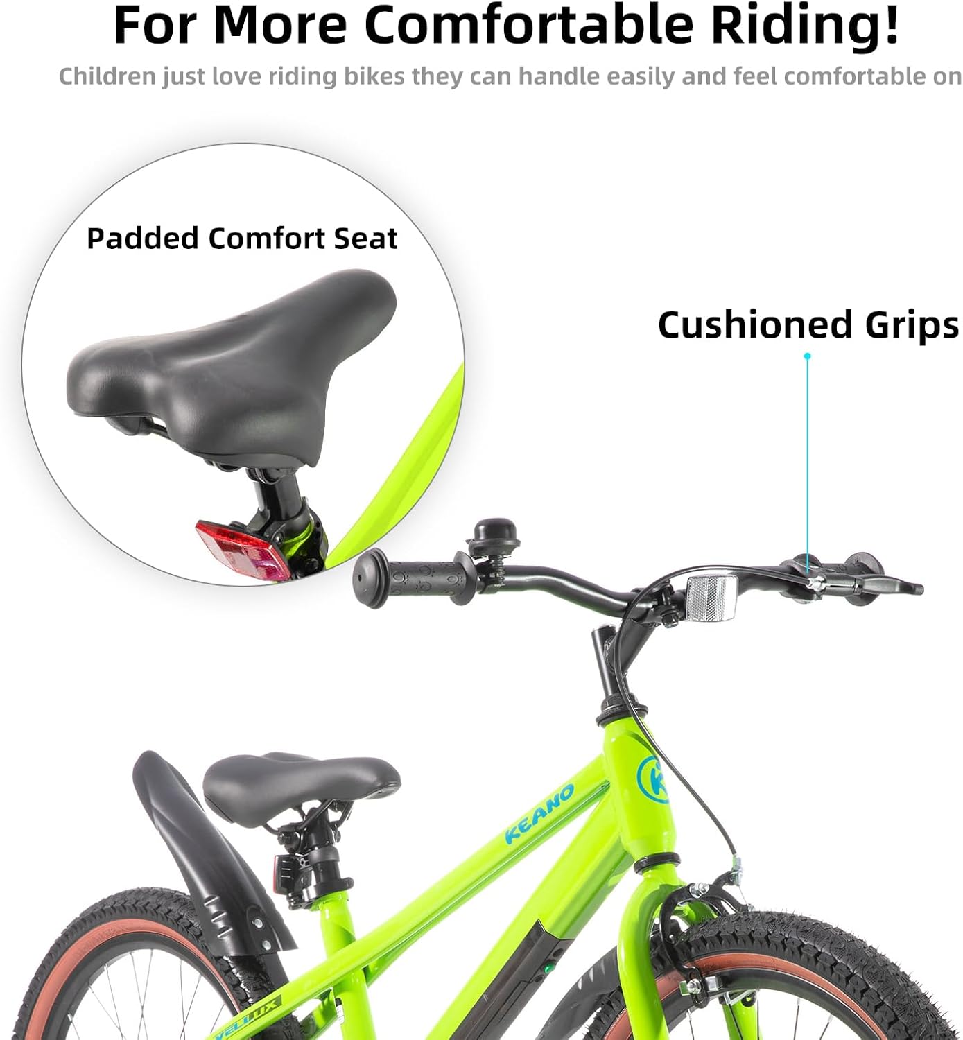 12-20" Kids Bike for 3-10 Yrs, Light-Up Training Wheels | Light-Up Frame Kids' Bicycle for Boys Girls Ages 3-10 First