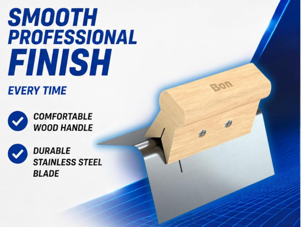 Outside Corner Tool Stainless Steel 3/8 Inch Blade with Durable Wood Handle | Clean Finishing on Drywall, Plaster