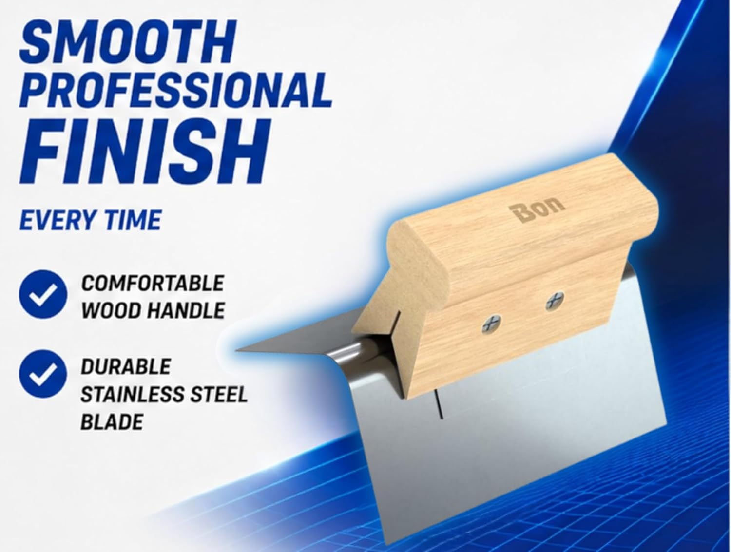 Outside Corner Tool Stainless Steel 3/8 Inch Blade with Durable Wood Handle | Clean Finishing on Drywall, Plaster