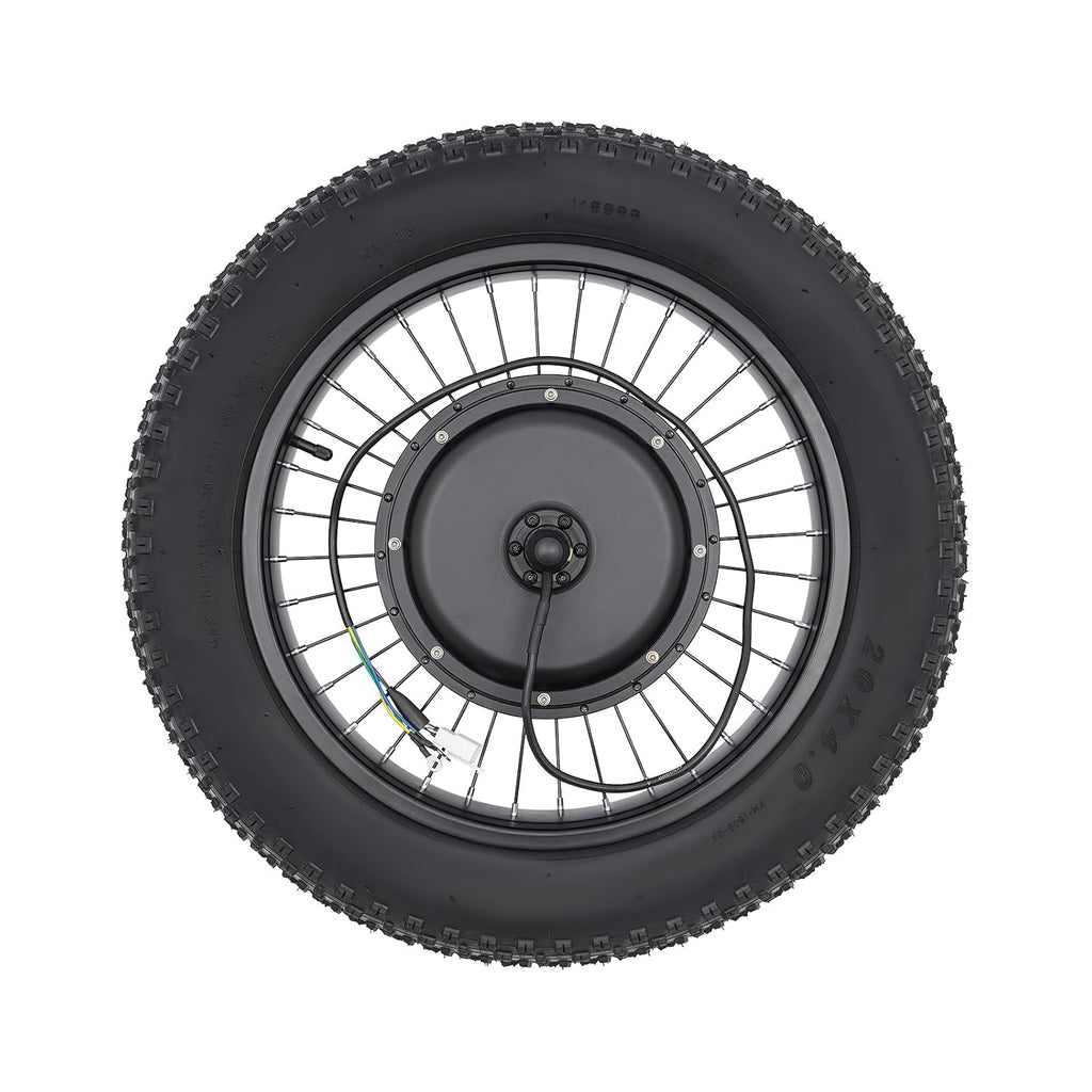 20" 48V 1500W E-Bike Rear Wheel Conversion Kit, Snow Bike Electric Bicycle Fat Snow Tire Motor Kit Brushless Gearless
