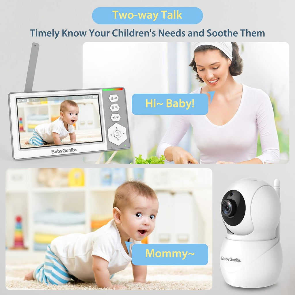 Baby Monitor with Camera and Audio, 4.3'' Video Baby Monitor with 1000ft Long Range and 30-Hour Battery, No