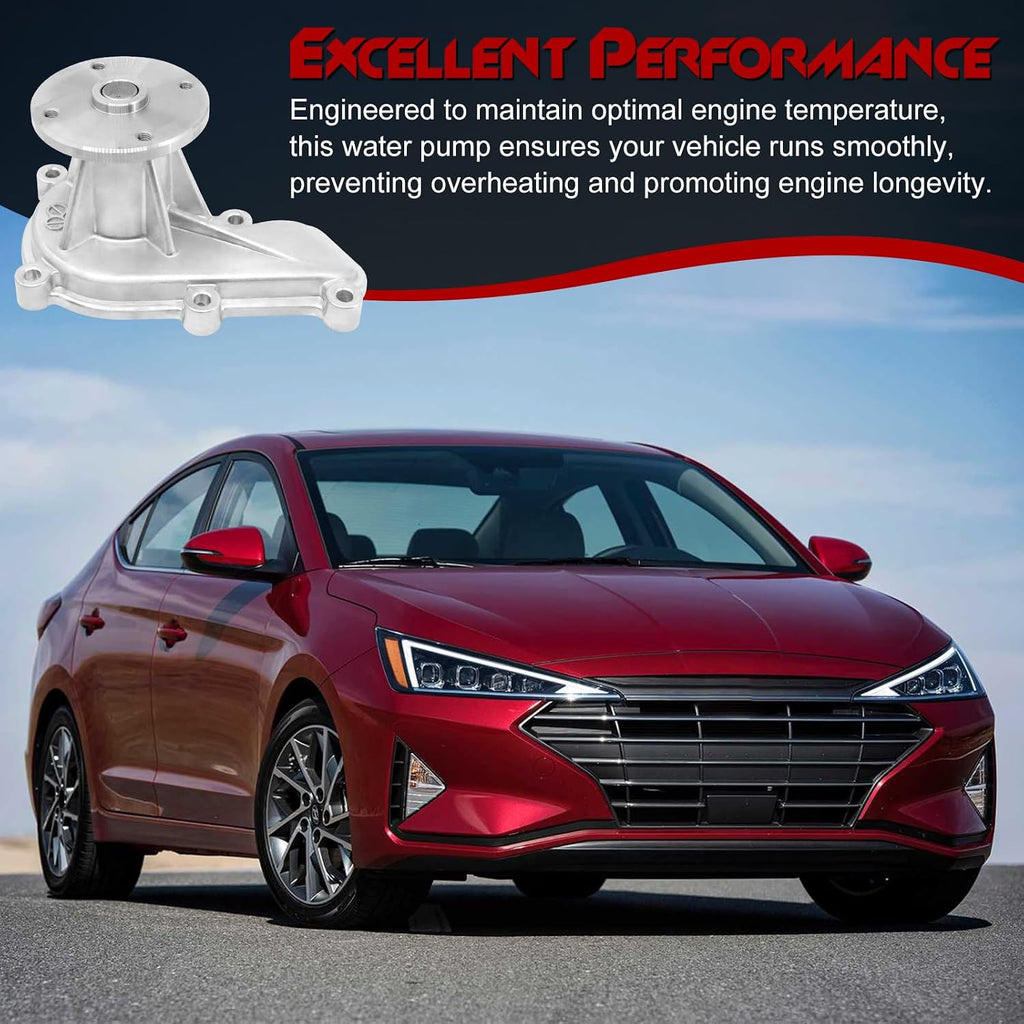 Engine Water Pump with Gasket, Compatible with Hyundai ＆ Kia