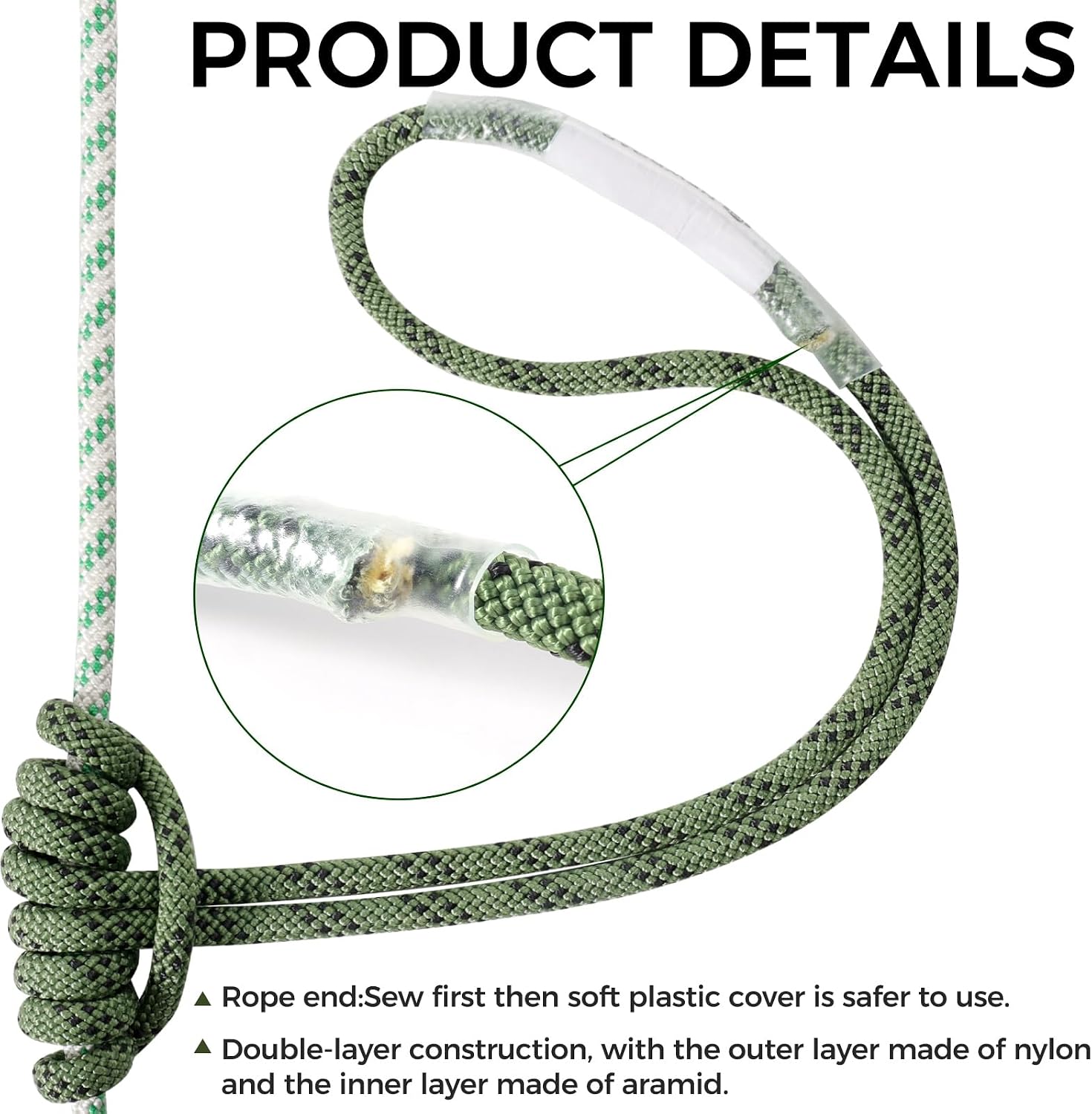 6mm 1/4" Pre-Sewn Prusik Loop, Heat Resistant Endless Friction Hitch Cord | Aramid Hollow Braid Prusik Rope