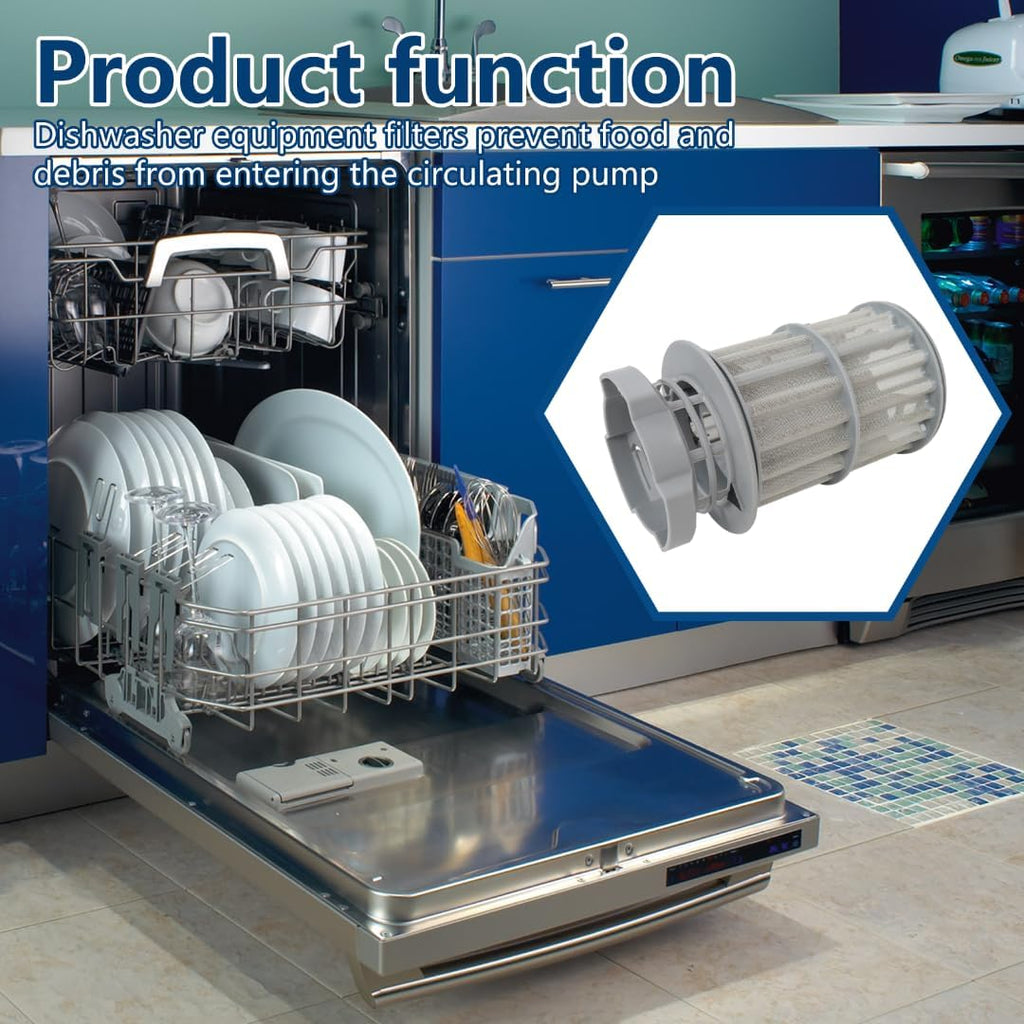 USonline911 645038 Dishwasher Drain Mesh Filter Circulation Pump Micro Filter for B-osch SHE4AM12UC, SHE4AM15UC, SHE4AM16UC, SHE4AP02UC, SHE4AP05UC, SHE3AR52UC, SHE3AR55UC