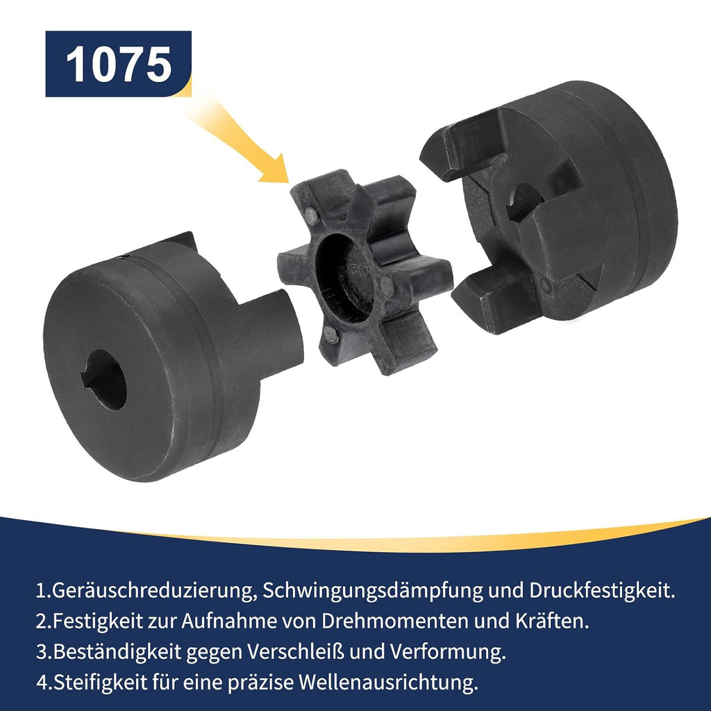 uxcell 1" to 1" L075 Flexible 3-Piece L-Jaw Coupling Coupler Set
