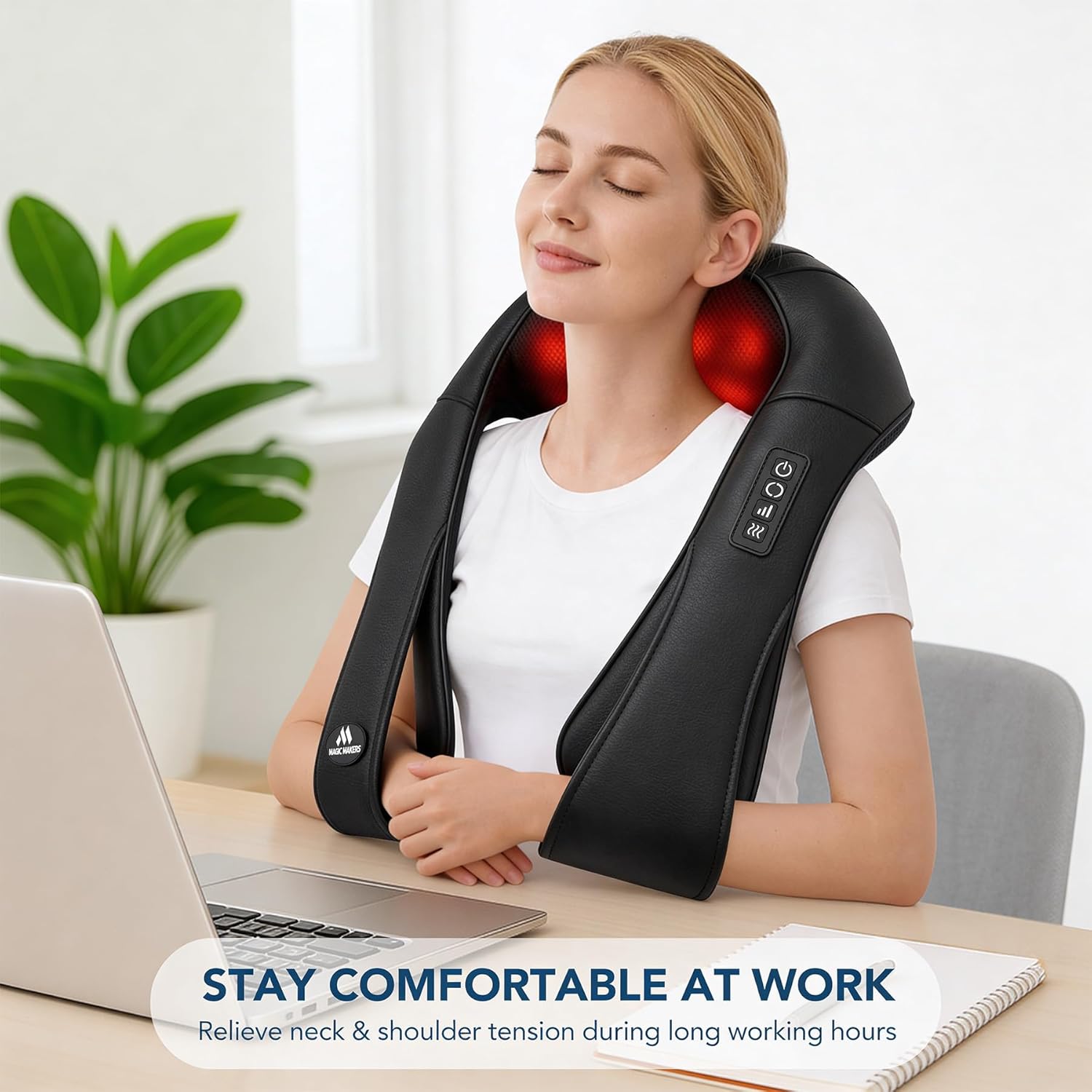 Neck Massager for Pain Relief Deep Tissue with Heat - Shiatsu Back and Shoulder Massage, Mothers Day Gifts for Mom