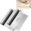 Pro Dough Pastry Scraper/Cutter/Chopper Stainless Steel Mirror Polished with Measuring Scale Multipurpose- Cake