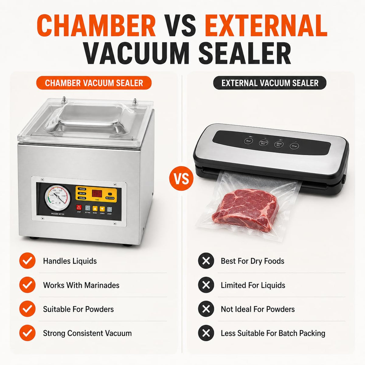 Professional Chamber Vacuum Sealer Automatic Control Seal Machine