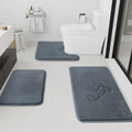Bathroom Rugs Sets 3 Piece, Non-Slip & Quick Dry Bath Mat Set, Ultra Soft Velvet Bath Rugs for Bathroom, Toilet and