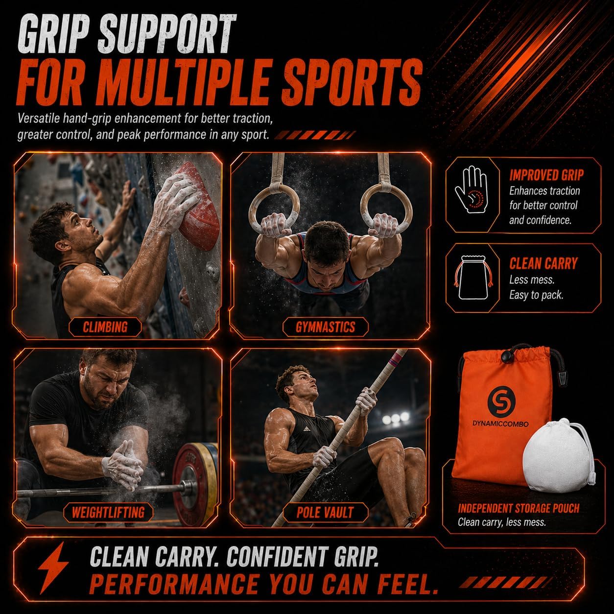 Gym Chalk Balls & Storage Bag, Superior Grip & Less Mess, 120g | Refillable chalk balls for climbing, rock climbing