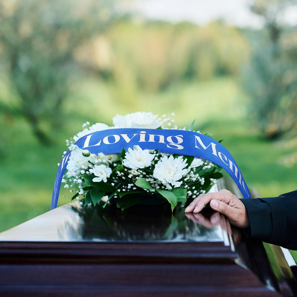 Funeral Sash Memorial Wreath Sash Funeral Ribbon Celebration of Life Ribbon for Casket or Wreath Flowers Memorial