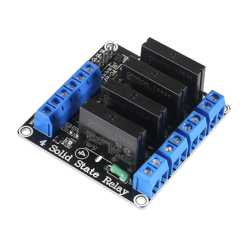 2pcs 5V 4 Channel 2A Solid State Relay Module High Level Trigger Mini Durable DIY Relay with Fuse(5V 4 Channel)