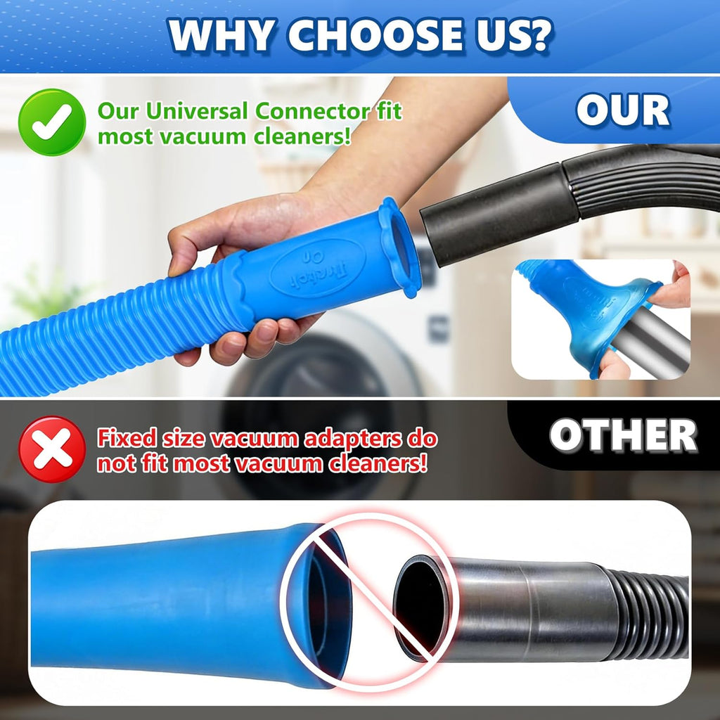 2 Pack Dryer Vent Cleaner Kit Vacuum Attachment Blue 31.5"