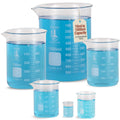 3.3 Boro, Griffin Low Form, Glass Beaker Set - 6 Sizes - 10ml, 50ml, 100ml, 250ml, 500ml, 1000ml