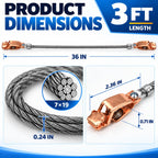 2-Pack 3ft Flexible Bonding Wire with Alligator Clips
