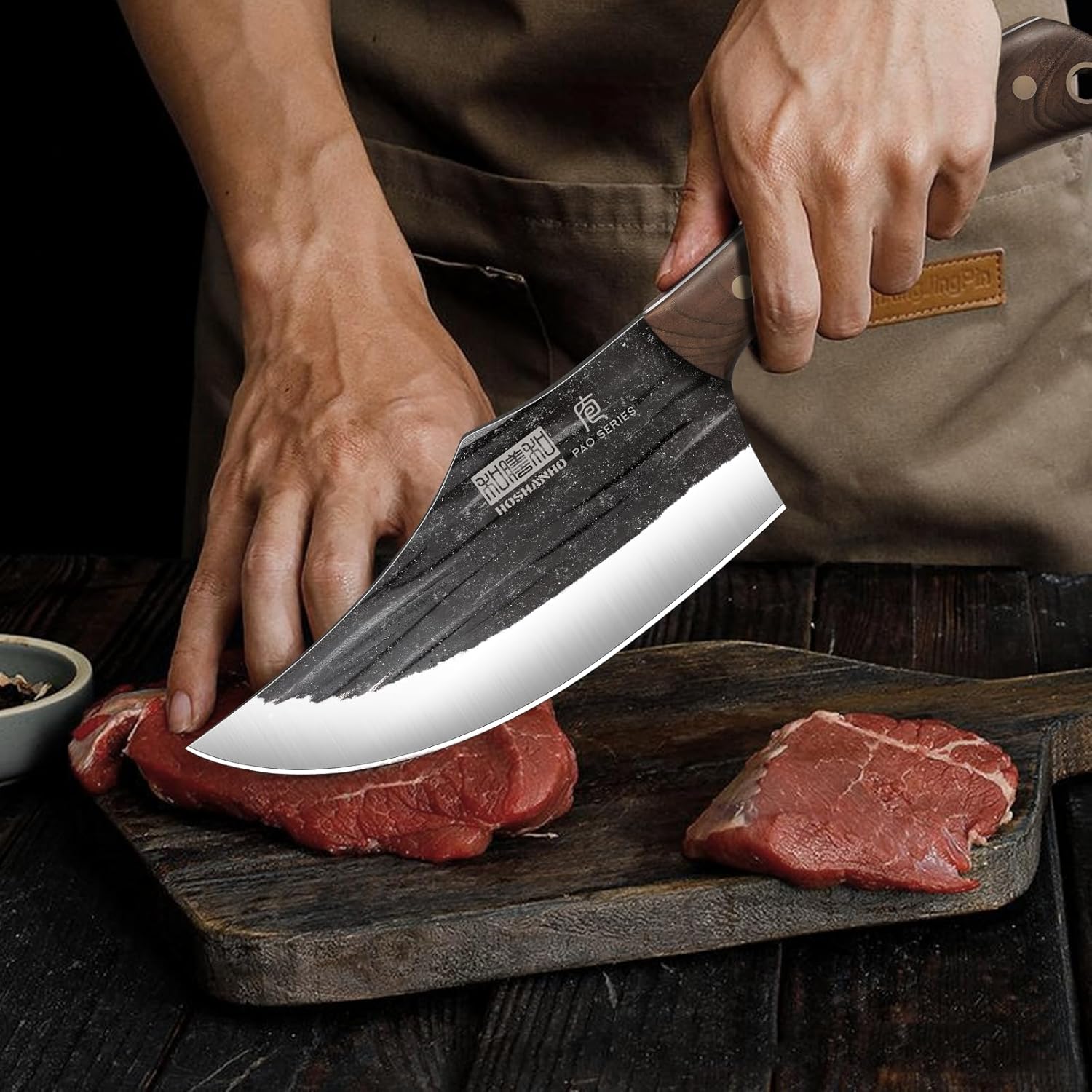 Butcher Knife Set, Sharp Kitchen Knife Set & Roll Bag Gift for Men