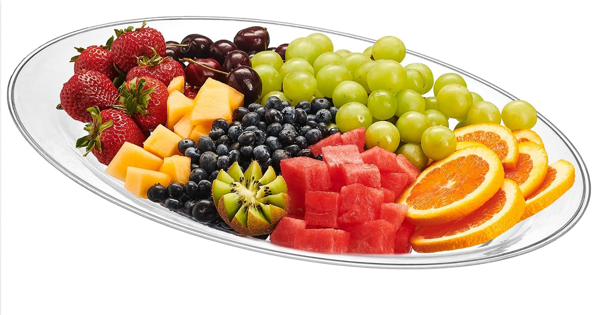 Clear Plastic Oval Serving Trays - Serving Platters Oval Pack of 4