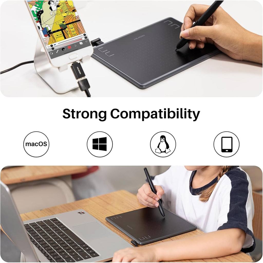 Drawing Tablet Inspiroy H430P Graphic Tablet with 4 Hot Keys for OSU