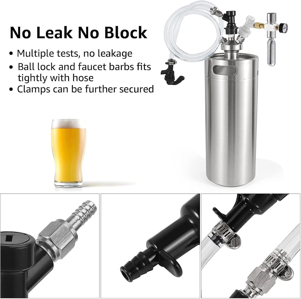 5ft-Hilangsan Ball Lock Picnic Tap Faucet Ball Lock Beer Line Assembly Beer Line Liquid Ball Lock Disconnect for