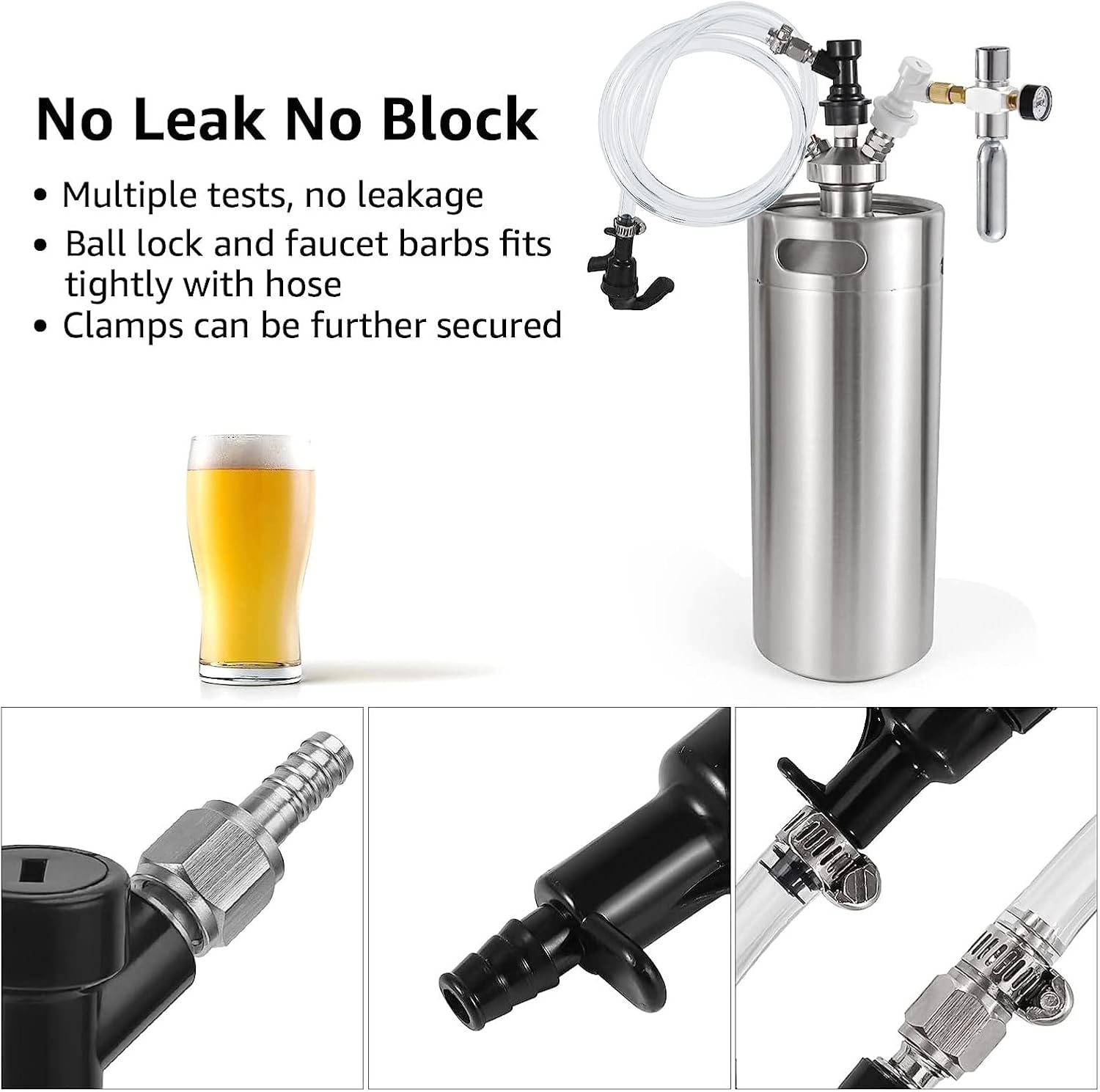 5ft-Hilangsan Ball Lock Picnic Tap Faucet Ball Lock Beer Line Assembly Beer Line Liquid Ball Lock Disconnect for
